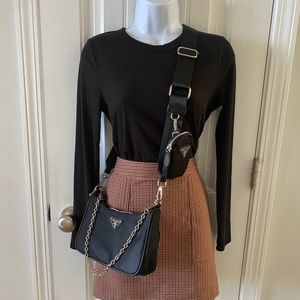 Crossbody hobo re-edition nylon purse black bag with box